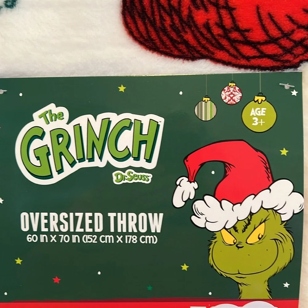 Grinch Dr. Seuss Christmas Oversized Throw Blanket - NWT